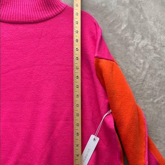SIX/FIFTY 650 SIX FIFTY | LARGE WOMEN'S 2 TONE SWEATER | PINK ORANGE - Picture 5 of 10